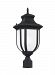 8236301-12 - Sea Gull Lighting - Childress - One Light Outdoor Post Lantern Medium Base: 100W Black Finish with Satin Etched Glass - Childress