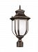 8236301-71 - Sea Gull Lighting - Childress - One Light Outdoor Post Lantern Medium Base: 100W Antique Bronze Finish with Satin Etched Glass - Childress