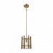 32332/1 - Elk Lighting - Vindalia - One Light Mini Pendant Satin Brass Finish with Wood Slats/Curved Glass - Vindalia