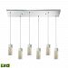 85107/6RC-LED - Elk Lighting - Cubic Ice - 30 Inch 60W 6 LED Rectangular Pendant Polished Chrome Finish with Solid Textured Glass - Cubic Ice
