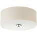 P3713-09 - Progress Lighting - Inspire - Two Light Flush Mount Brushed Nickel Finish with Etched Glass with Off-White Fabric Shade - Inspire