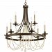 P400006-020 - Progress Lighting - Allaire - Nine Light 2-Tier Chandelier Antique Bronze Finish with Vintage Beads Crystal - Allaire