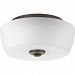 P350061-020 - Progress Lighting - Leap - Two Light Flush Mount Antique Bronze Finish with Etched Opal Glass - Leap