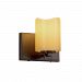 CNDL-8441-14-AMBR-DBRZ-LED1-700 - Justice Design - Era 1-Light Wall Sconce AMBR: Amber Glass Shade Dark Bronze FinishCylinder/Melted Rim Shade - CandleAria