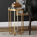 24776 - Uttermost - Allura - 24.5 inch Accent Table Antiqued Gold Leaf Finish with Clear Glass - Allura
