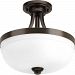 P350063-020 - Progress Lighting - Topsail - Three Light Convertible Semi-Flush Mount Antique Bronze Finish with Etched Parchment Glass - Topsail