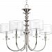 P400049-104 - Progress Lighting - Marche - Five Light Chandelier Polished Nickel Finish with Grey Mylar Shade - March+�