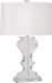 310 - Robert Abbey Lighting - Williamsburg Dunmore - One Light Table Lamp Clear Lead Crystal/Polished Nickel Finish with White Oval Organza Shade - Williamsburg Dunmore