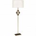 421 - Robert Abbey Lighting - Edward - One Light Floor Lamp Modern Brass/Black Marble Finish with Fondine Fabric Shade - Edward