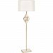 381 - Robert Abbey Lighting - Edward - One Light Floor Lamp Modern Brass/White Marble Finish with Fondine Fabric Shade - Edward