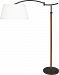Z580 - Robert Abbey Lighting - Kyoto - One Light Floor Lamp Deep Patina Bronze/Woven Camel Leather Finish with Oyster Linen Shade - Kyoto