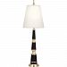 B900X - Robert Abbey Lighting - Jonathan Adler Versailles - 25 Inch One Light Table Lamp Black Lacquered Paint/Modern Brass Finish with Fondine Fabric Shade - Jonathan Adler Versailles
