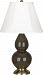 TE10 - Robert Abbey Lighting - Small Double Gourd - One Light Table Lamp Brown Tea Glazed/Antique Brass Finish with Ivory Stretched Fabric Shade - Small Double Gourd