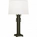 Z525 - Robert Abbey Lighting - Athena - Two Light Table Lamp Deep Patina Bronze Finish with Pearl Dupoini Fabric Shade - Athena