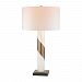D2844 - Dimond Home - Brass Strapped - 28.8 One Light Table Lamp White Marble/Antique Brass Finish with White Faux Silk Shade -