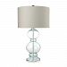 D2556 - Dimond Home - Curvy Glass - One Light Table Lamp Clear Light Blue/Polished Chrome Finish with White Linen Shade -