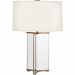 471 - Robert Abbey Lighting - Fineas - 28 Inch One Light Table Lamp Clear Crystal/Aged Brass Finish with Fondine Fabric Shade - Fineas