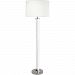 S473 - Robert Abbey Lighting - Fineas - One Light Floor Lamp Clear/Polished Nickel Finish with Ascot White Fabric Shade - Fineas
