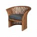 2317003WO - GUILD MASTER - Teak - 23 Barrel Outdoor Chair Cushion White Finish - Teak Barrel