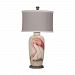 355038 - GUILD MASTER - Terra Cotta - 15 One Light Table Lamp Handpainted Finish with White Flair Shade - Terra Cotta