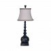 3516008 - GUILD MASTER - Marrakesh - One Light Table Lamp Vintage Noir/Weathered Grey Finish with Natural Fabric Shade - Marrakesh