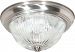 SF76/611 - Nuvo Lighting - Three Light Flush Mount Brushed Nickel Finish with Clear Ribbed Glass -