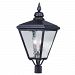 20394-07 - Livex Lighting - Cambridge - Four Light Outdoor Post Top Lantern Bronze Finish with Clear Water Glass - Cambridge