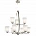 44052NI - Kichler Lighting - Tao - Nine Light 2-Tier Chandelier Brushed Nickel Finish with Satin Etched Cased Opal Glass - Tao