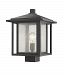 554PHBS-BK - Z-Lite - Aspen - 15 Inch One Light Outdoor Post Mount Black Finish with Clear Ribbed Glass - Aspen