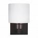 4128801EN3-710 - Sea Gull Lighting - Canfield - 9.5W One Light Wall Sconce Burnt Sienna Finish with Etched/White Glass - Canfield