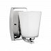 4123001-05 - Sea Gull Lighting - Waseca - 100W One Light Wall Sconce Chrome Finish with Etched/White Glass - Waseca