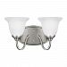 4450502-962 - Sea Gull Lighting - Clement - 100W Two Light Bath Vanity Brushed Nickel Finish with Satin Etched Glass - Clement
