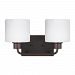 4428802EN3-710 - Sea Gull Lighting - Canfield - 9.5W Two Light Bath Vanity Burnt Sienna Finish with Etched/White Glass - Canfield