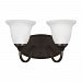 4450502-782 - Sea Gull Lighting - Clement - 100W Two Light Bath Vanity Heirloom Bronze Finish with Satin Etched Glass - Clement