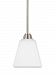 6113001EN3-962 - Sea Gull Lighting - Parkfield - One Light Mini-Pendant Brushed Nickel Finish with Etched/White Glass - Parkfield