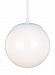 6018EN3-15 - Sea Gull Lighting - Hanging Globe - 8 Inch One Light Pendant White Finish with Smooth White Glass - Hanging Globe
