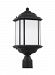82529EN3-12 - Sea Gull Lighting - Kent - One Light Outdoor Post Lantern Black Finish with Satin Etched Glass - Kent