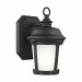 8550701-12 - Sea Gull Lighting - Calder - 75W One Light Outdoor Small Wall Lantern Black Finish with Satin Etched Glass - Calder