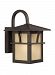 88880EN3-51 - Sea Gull Lighting - Medford Lakes - 7 Inch One Light Outdoor Wall Lantern Statuary Bronze Finish with Etched Hammered/Light Amber Glass - Medford Lakes