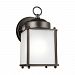 8592001EN3-71 - Sea Gull Lighting - New Castle - 9.5W One Light Outdoor Wall Lantern Antique Bronze Finish with Satin Etched Glass - New Castle