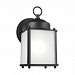 8592001-12 - Sea Gull Lighting - New Castle - 100W One Light Outdoor Wall Lantern Black Finish with Satin Etched Glass - New Castle