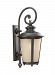 88243EN3-780 - Sea Gull Lighting - Cape May - 13 Inch One Light Outdoor Wall Lantern Burled Iron Finish with Etched Hammered/Light Amber Glass - Cape May