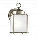8592001EN3-965 - Sea Gull Lighting - New Castle - 9.5W One Light Outdoor Wall Lantern Antique Brushed Nickel Finish with Satin Etched Glass - New Castle
