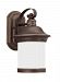 89181EN3-71 - Sea Gull Lighting - Hermitage - 7 Inch One Light Outdoor Wall Lantern Antique Bronze Finish with Frosted Glass - Hermitage