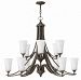 4639OZ-WH - Hinkley Lighting - Brantley - Twelve Light 2-Tier Foyer Oil Rubbed Bronze Finish with Etched White Glass - Brantley