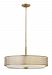 FR35604BRG - Hinkley Lighting - Jules - 26 Three Light Inverted Pendant Brushed Gold Finish with Etched Lens Glass with White Linen Shade - Jules