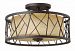 FR41622ORB - Hinkley Lighting - Nest - Three Light Semi-Flush Mount Oil Rubbed Bronze Finish with Distressed Amber Etched Glass - Nest