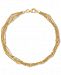 Multi-Strand Square Bead Link Bracelet in 14k Gold