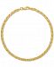 Tricolor Textured Oval Link Bracelet in 14k Gold