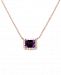 Amethyst (1-5/8 ct. t. w. ) & Diamond (1/6 ct. t. w. ) 16" Pendant Necklace in 14k Rose Gold